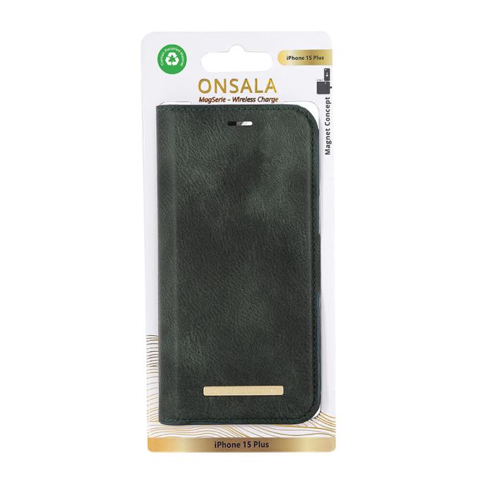 Bild 2, Onsala ONSALA iPhone 15 Plus Fodral ECO 2in1 MagSafe Grön - Teknikhallen.se