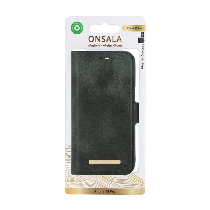 Bild 2, Onsala ONSALA iPhone 15 Pro Fodral ECO 2in1 MagSafe Grön - Teknikhallen.se