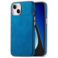  iPhone 15 Plus Skal L&auml;derbelagt Skin Touch Bl&aring; - Teknikhallen.se