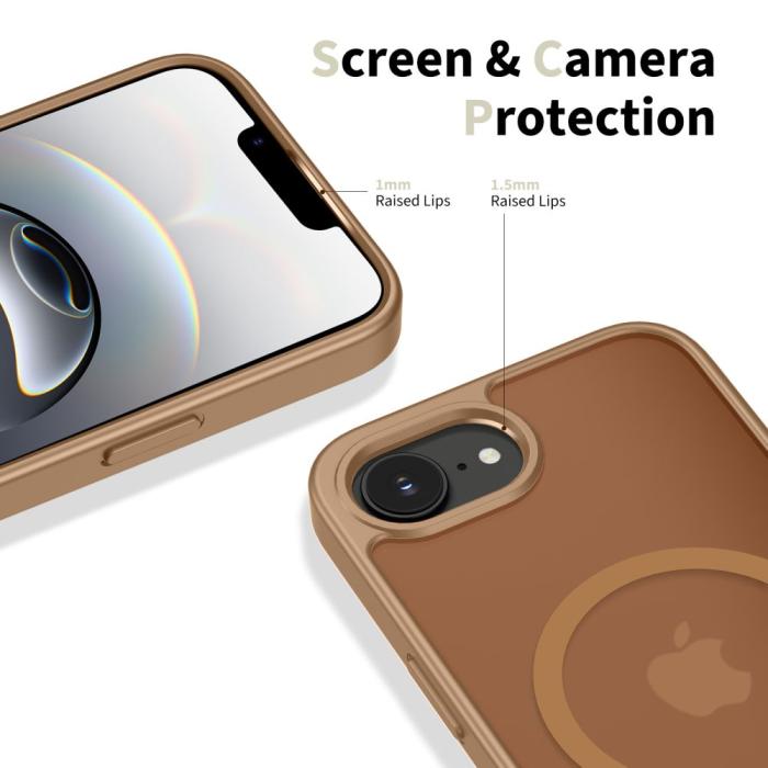 Bild 3, Tech-Protect Tech-Protect iPhone 17e / 16e Skal MagSafe BasicMag Matt Brun - Teknikhallen.se