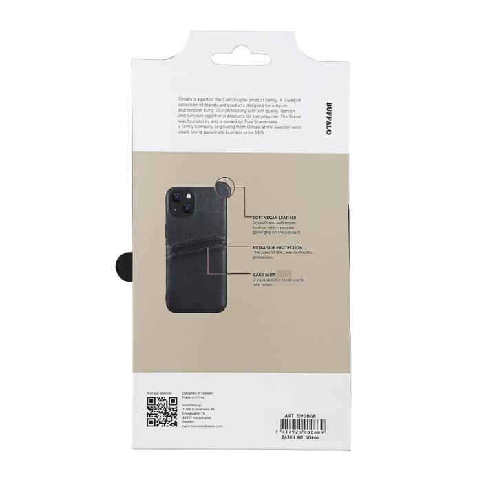 Bild 4, Buffalo Buffalo iPhone 14 / 13 Skal Läder Med 2 Kortfack Svart - Teknikhallen.se
