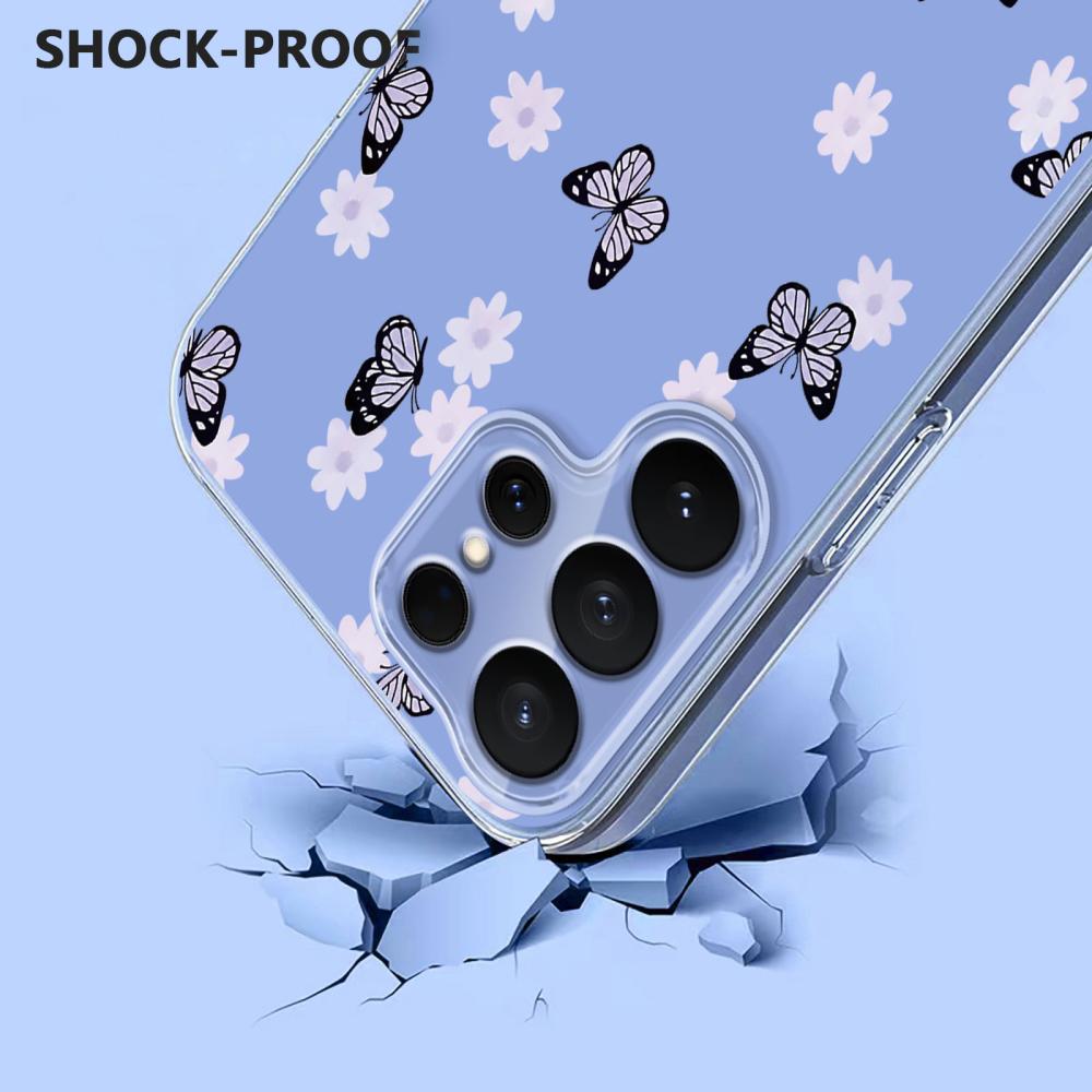  Samsung Galaxy S26 Ultra Skal Med Tryck Fjärilar / Blommor - Teknikhallen.se