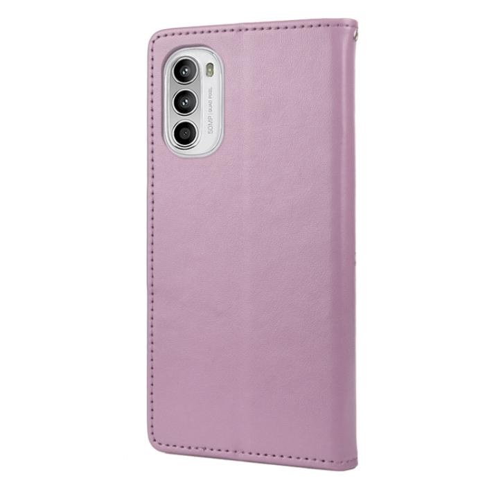Bild 3,  Motorola Moto G52/G82 Fodral Blommigt Tryck Ljus Lila - Teknikhallen.se