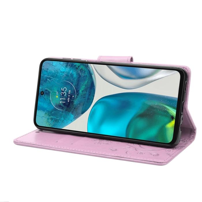 Bild 5,  Motorola Moto G52/G82 Fodral Blommigt Tryck Ljus Lila - Teknikhallen.se