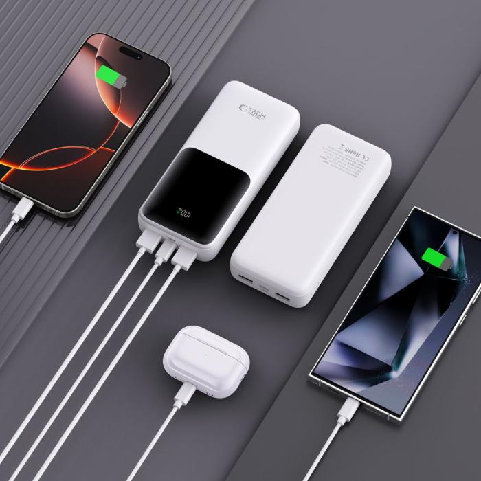 Bild 6, Tech-Protect Tech-Protect 20000 mAh 22.5W Powerbank Vit - Teknikhallen.se