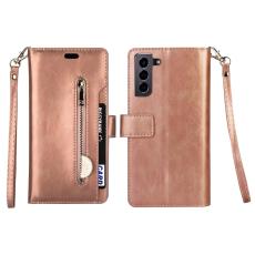 Samsung Galaxy S22 Plus Fodral Multifunktionell L&auml;der Ros&eacute;guld - Teknikhallen.se