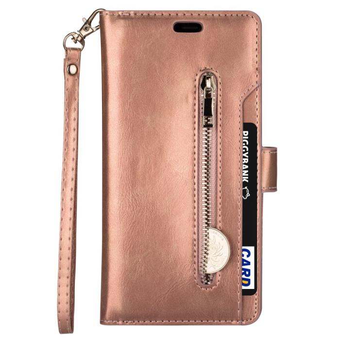 Bild 2,  Samsung Galaxy S22 Plus Fodral Multifunktionell Läder Roséguld - Teknikhallen.se