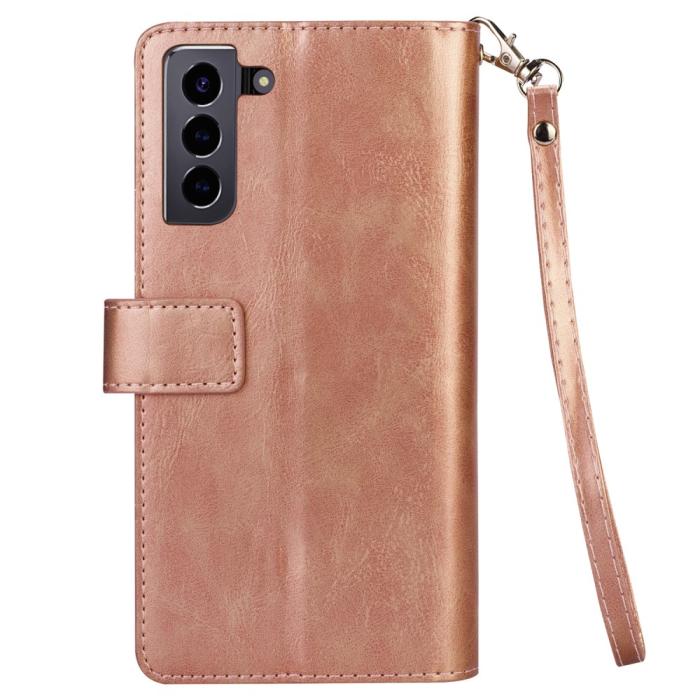 Bild 3,  Samsung Galaxy S22 Plus Fodral Multifunktionell Läder Roséguld - Teknikhallen.se