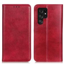 KHAZNEH KHAZNEH Galaxy S23 Ultra Flip Fodral Split L&auml;der R&ouml;d - Teknikhallen.se