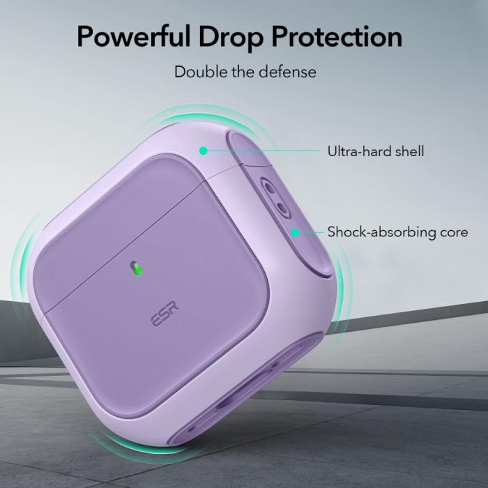 Bild 4, ESR ESR AirPods 4 Skal MagSafe Orbit HaloLock Lila - Teknikhallen.se