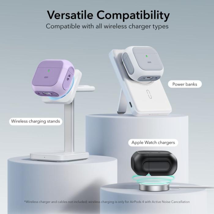 Bild 5, ESR ESR AirPods 4 Skal MagSafe Orbit HaloLock Lila - Teknikhallen.se