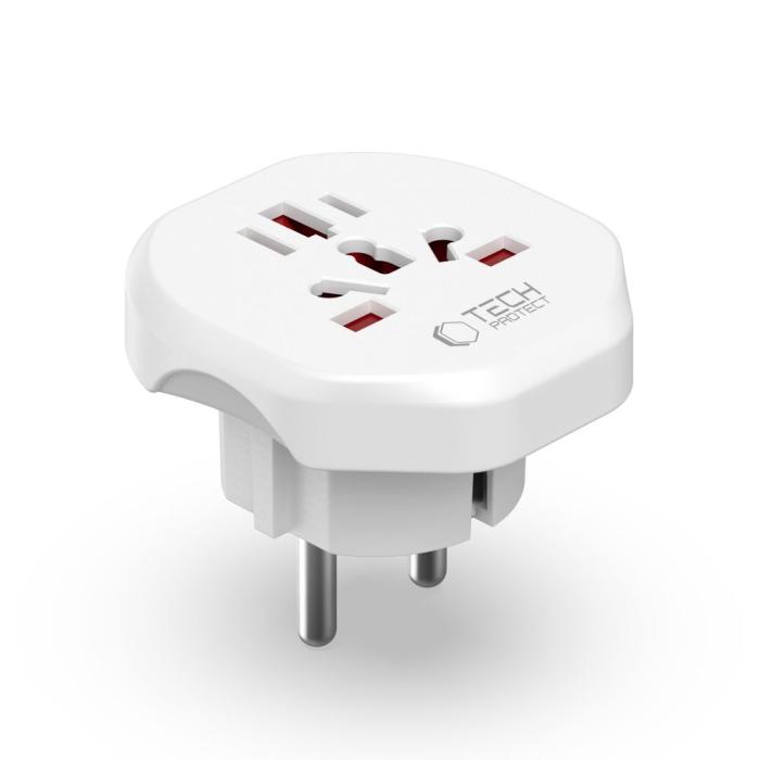 Bild 3, Tech-Protect Tech-Protect Universal Reseadpater EU Plugg Vit - Teknikhallen.se