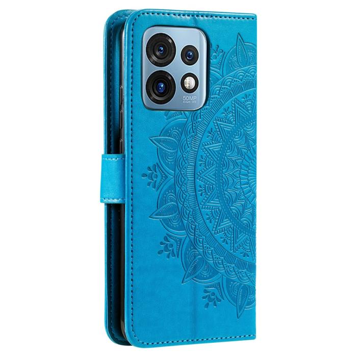 Bild 6,  Motorola Edge 40 Pro 5G Fodral Mandala Läder Blå - Teknikhallen.se