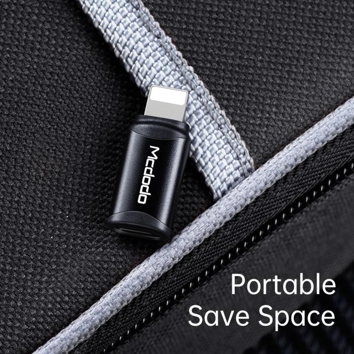 Bild 2, MCDODO Mcdodo USB-C Hona - Lightning Hane Adapter Svart - Teknikhallen.se