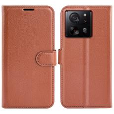  Xiaomi 13T / 13T Pro Fodral Litchi L&auml;der Brun - Teknikhallen.se