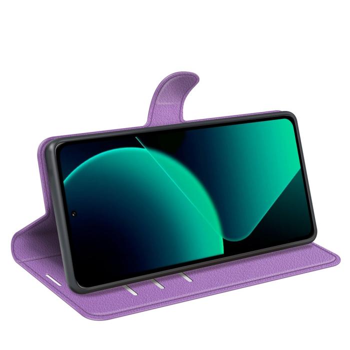 Bild 3,  Xiaomi 13T / 13T Pro Fodral Litchi Läder Lila - Teknikhallen.se