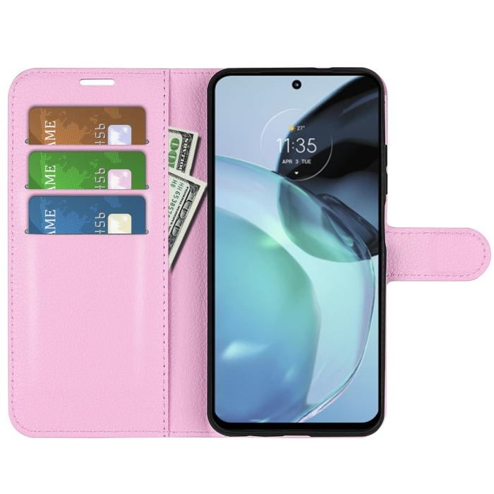 Bild 2,  Google Pixel 7A Fodral Litchi Textur Läder Ljus Rosa - Teknikhallen.se