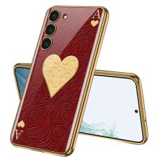 GKK GKK Galaxy S24 Plus Skal H&auml;rdat Glas Electroplate Hj&auml;rter Ess - Teknikhallen.se