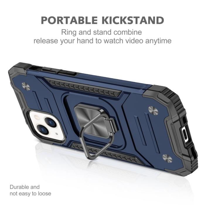 Bild 3,  iPhone 14 Pro Skal Shockproof Hybrid Ring Blå - Teknikhallen.se