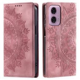  Motorola Moto G04 4G/G24 4G Fodral Filp Mandala Roséguld - Teknikhallen.se