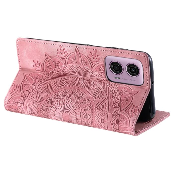 Bild 3,  Motorola Moto G04 4G/G24 4G Fodral Filp Mandala Roséguld - Teknikhallen.se