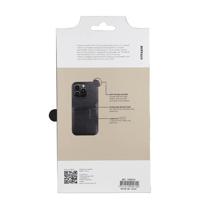 Bild 4, Buffalo Buffalo iPhone 14 Pro Skal Läder Med 2 Kortfack Svart - Teknikhallen.se