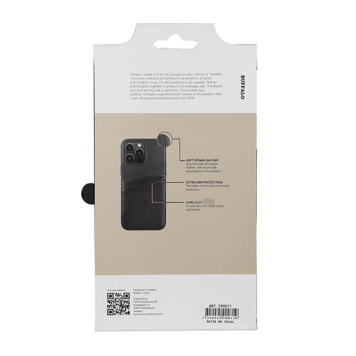 Bild 4, Buffalo Buffalo iPhone 14 Pro Max Skal Läder Med 2 Kortfack Svart - Teknikhallen.se