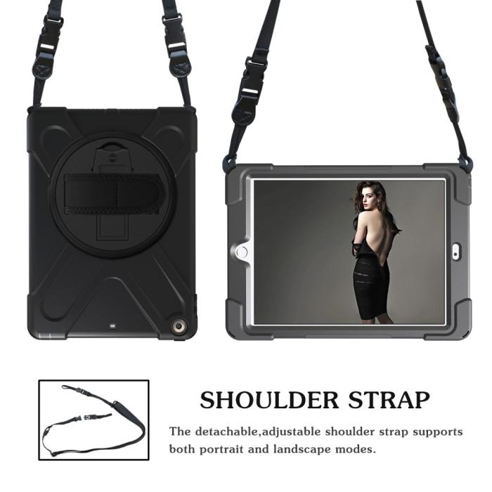 Bild 2,  iPad 9.7 2017/2018 Skal 360 X-Shape Shockproof Hybrid Svart - Teknikhallen.se