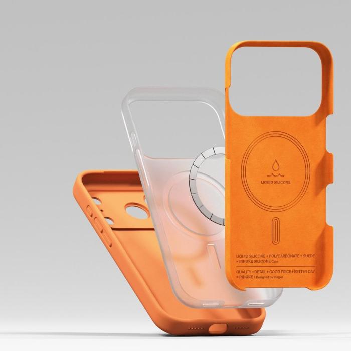 Bild 6, Ringke Ringke iPhone 17 Pro Skal MagSafe Silikon Tangerine - Teknikhallen.se