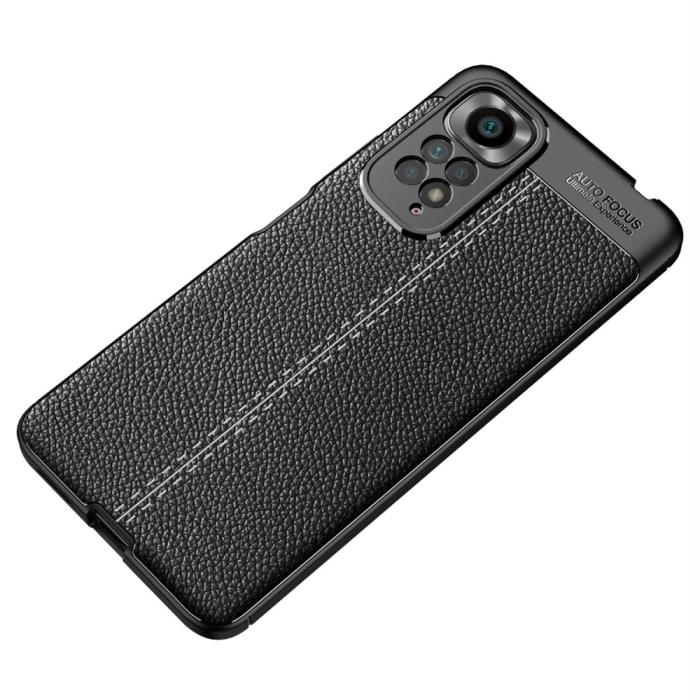 Bild 4,  Xiaomi Redmi Note 11 4G Skal Litchi Textur Svart - Teknikhallen.se