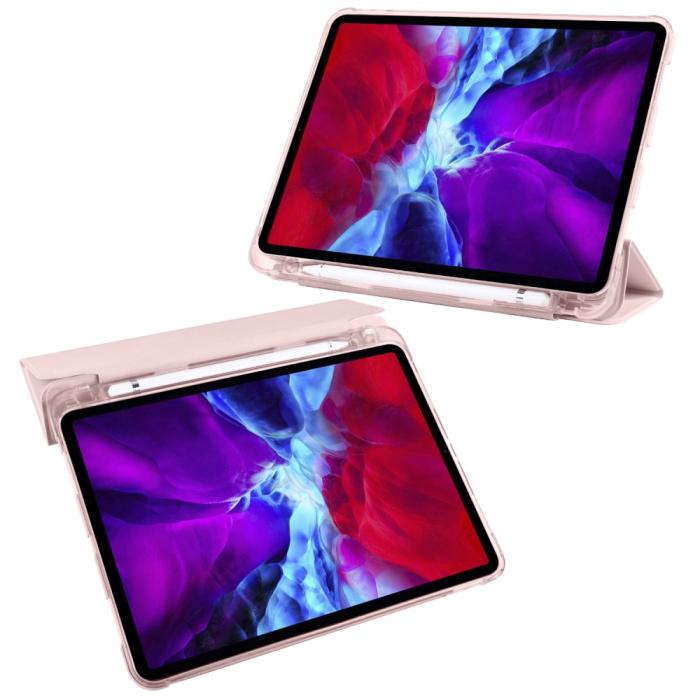 Bild 3,  iPad Pro 12.9 Fodral Tri-Fold Pennhållare Roséguld - Teknikhallen.se