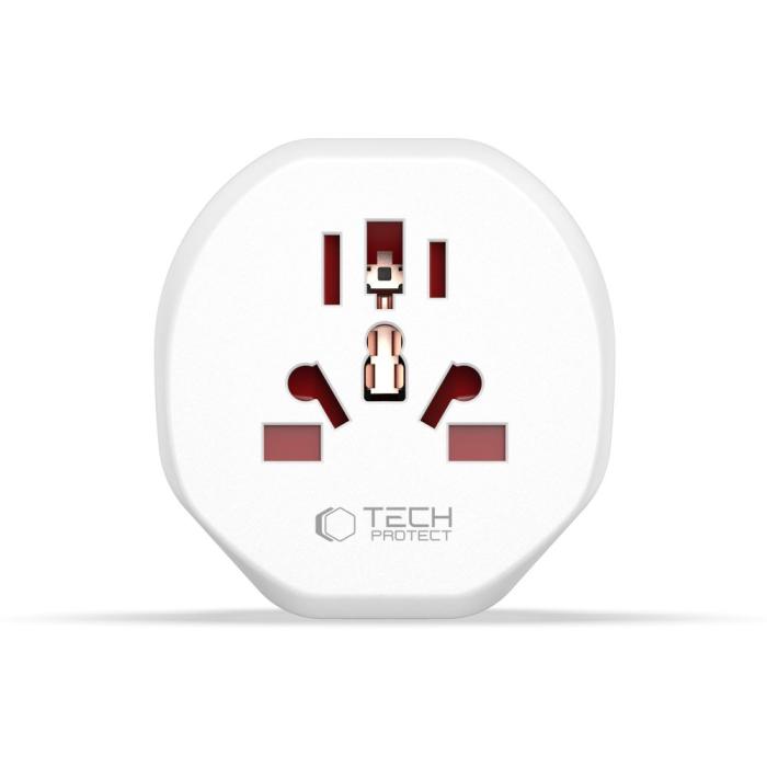 Bild 4, Tech-Protect Tech-Protect Universal Reseadpater EU Plugg Vit - Teknikhallen.se