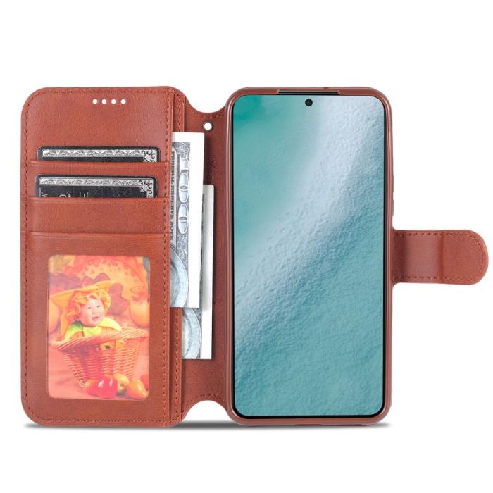 Bild 5, AZNS AZNS Samsung Galaxy S22 Plus Fodral Läder Brun - Teknikhallen.se