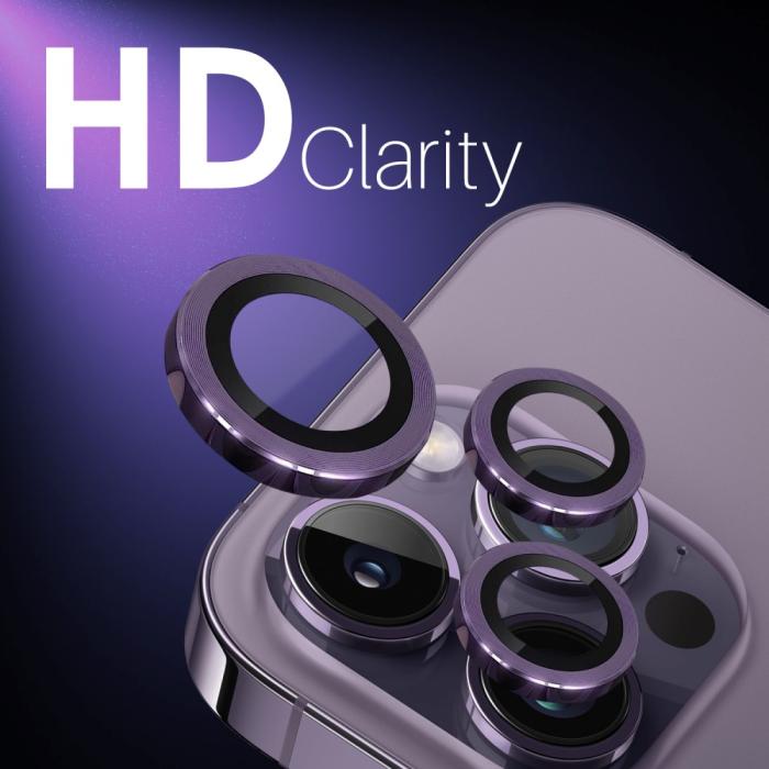 Bild 5, NORTHJO NORTHJO iPhone 14 Pro/Pro Max/15 Pro/Pro Max Linsskydd 2-PACK Lila - Teknikhallen.se