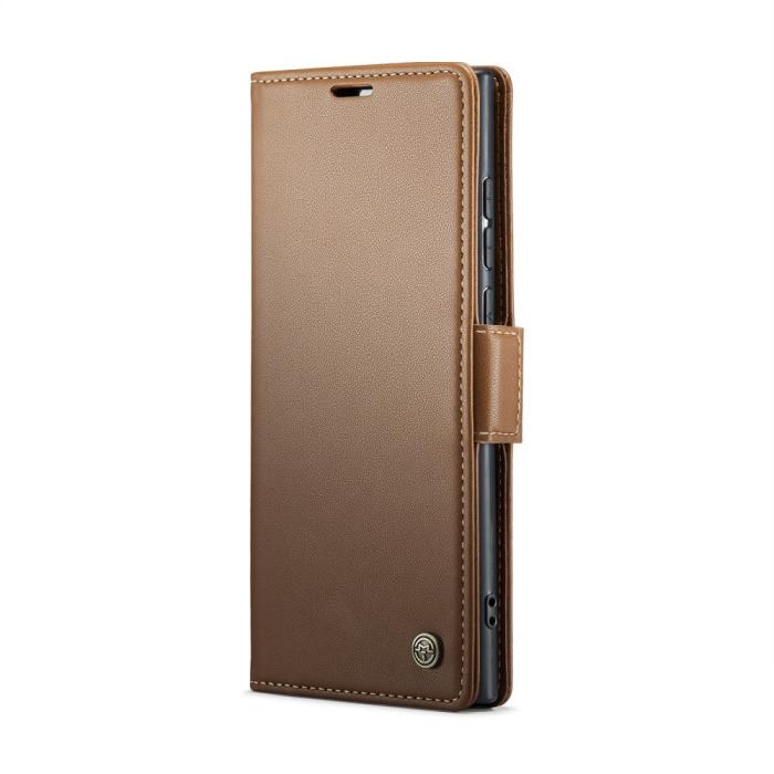 Bild 2, CASEME CASEME Galaxy S25 Ultra Fodral RFID Slim Läder Brun - Teknikhallen.se