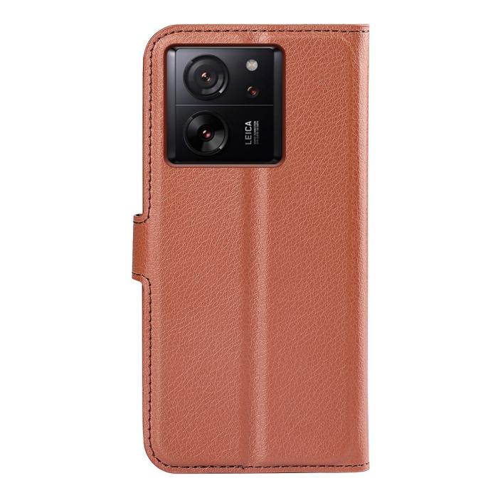 Bild 6,  Xiaomi 13T / 13T Pro Fodral Litchi Läder Brun - Teknikhallen.se