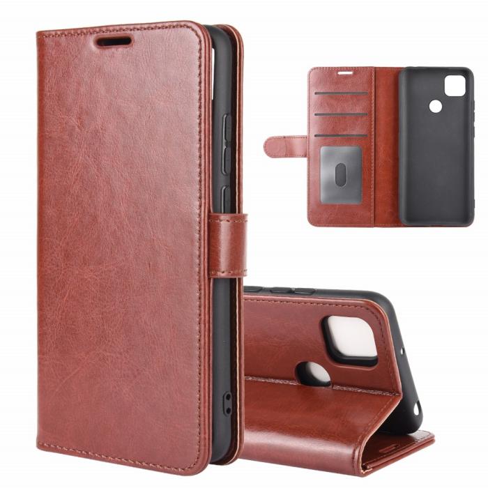 Bild 2,  Xiaomi Redmi 9C Fodral Crazy Horse Brun - Teknikhallen.se