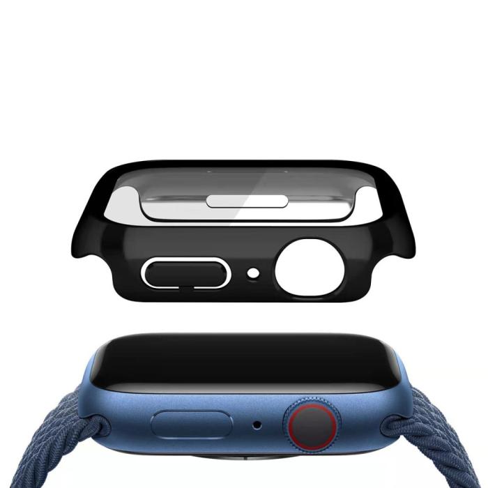 Bild 5,  Skärmskydd Härdat Glas Skydd Apple Watch 44 mm Svart - Teknikhallen.se