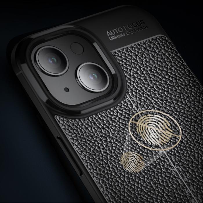 Bild 5,  iPhone 15 Plus Skal Litchi Textur Blå - Teknikhallen.se