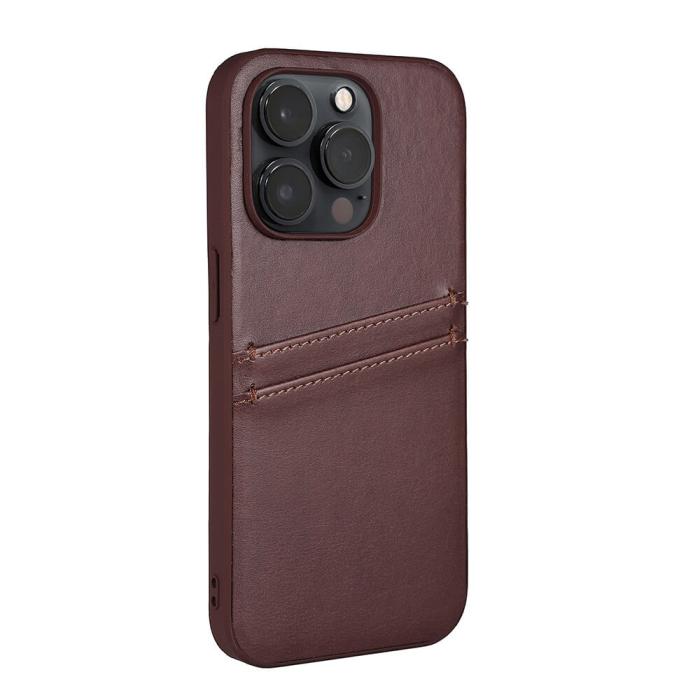 Bild 3, Buffalo Buffalo iPhone 14 Pro Skal Läder Med 2 Kortfack Brun - Teknikhallen.se