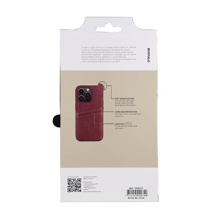 Bild 4, Buffalo Buffalo iPhone 14 Pro Skal Läder Med 2 Kortfack Brun - Teknikhallen.se