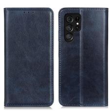 KHAZNEH KHAZNEH Galaxy S23 Ultra Flip Fodral Split L&auml;der Bl&aring; - Teknikhallen.se