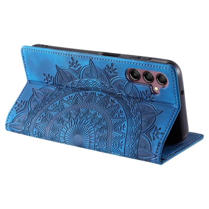 Bild 4,  Samsung Galaxy A25 5G Fodral Flip Mandala Läder Blå - Teknikhallen.se
