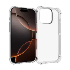  iPhone 16 Pro Max Shockproof Transparent TPU Skal - Teknikhallen.se