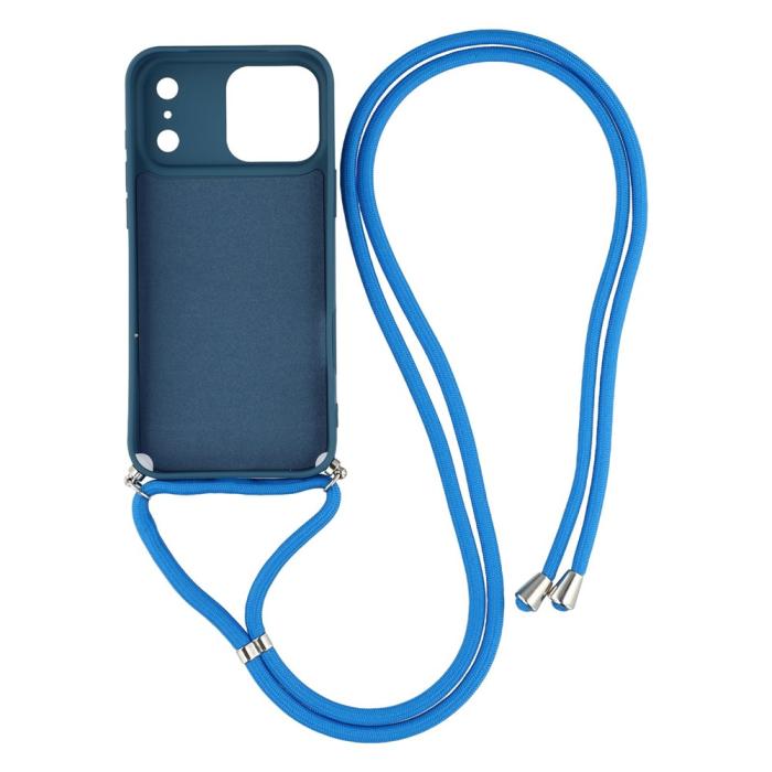 Bild 2,  iPhone 17 Pro Skal Med Mobilsnöre TPU Blå - Teknikhallen.se