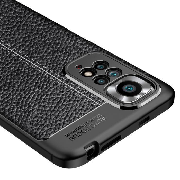 Bild 6,  Xiaomi Redmi Note 11 4G Skal Litchi Textur Svart - Teknikhallen.se