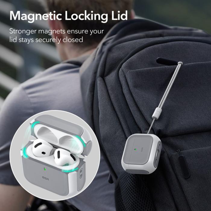 Bild 2, ESR ESR AirPods 4 Skal MagSafe Orbit HaloLock Vit - Teknikhallen.se