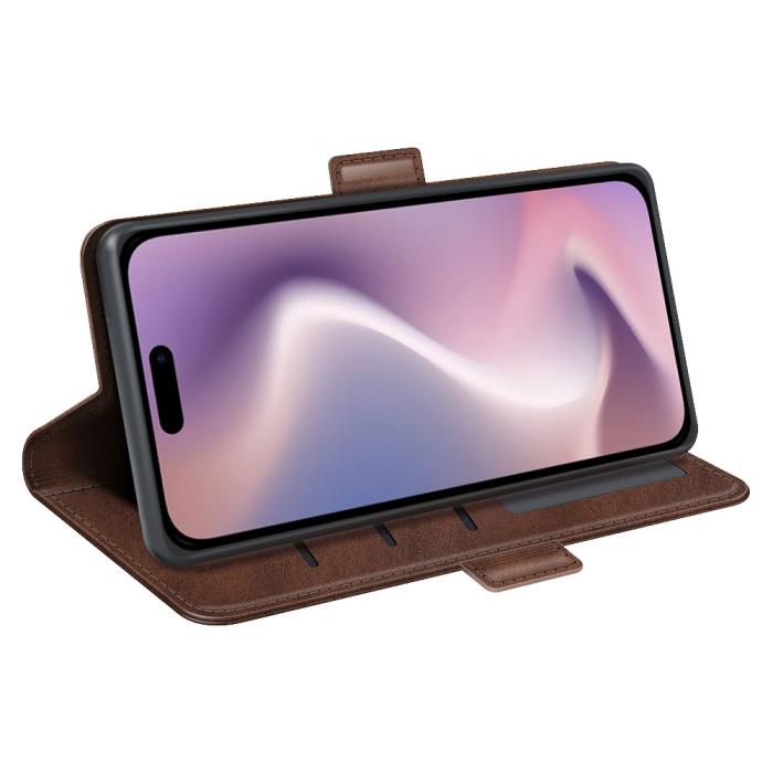 Bild 3,  iPhone 16 Pro Max Fodral Flip Läder Brun - Teknikhallen.se