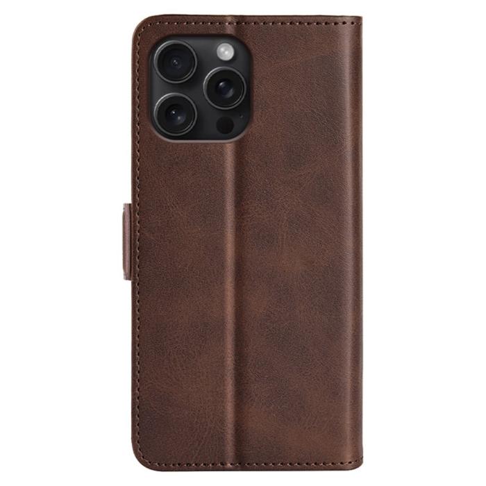 Bild 6,  iPhone 16 Pro Max Fodral Flip Läder Brun - Teknikhallen.se