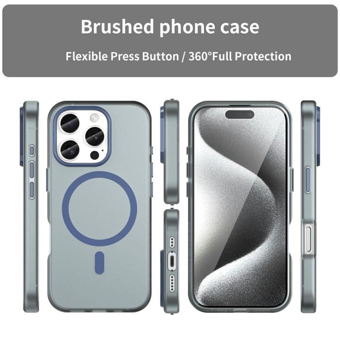 Bild 3,  iPhone 16 Pro Skal MagSafe Slim Matt Mörk Blå - Teknikhallen.se